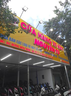 BẢNG HIỆU ALU CỬA HÀNG XE MÁY TẠI DĨ AN