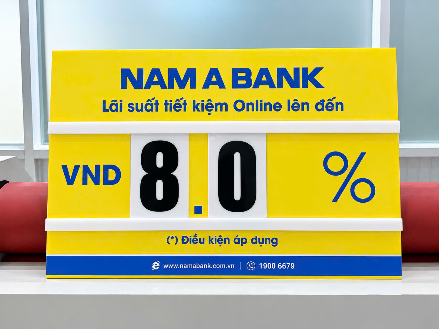 Hoàn Thiện Bảng Hiệu Quảng Cáo Tại Quầy Nam A Bank