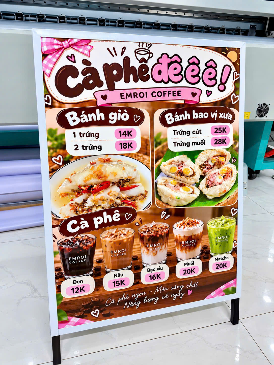 Mẫu Bảng Hiệu Chữ A Quảng Cáo Menu Cà Phê, Đồ Ăn Sáng Đẹp Mắt