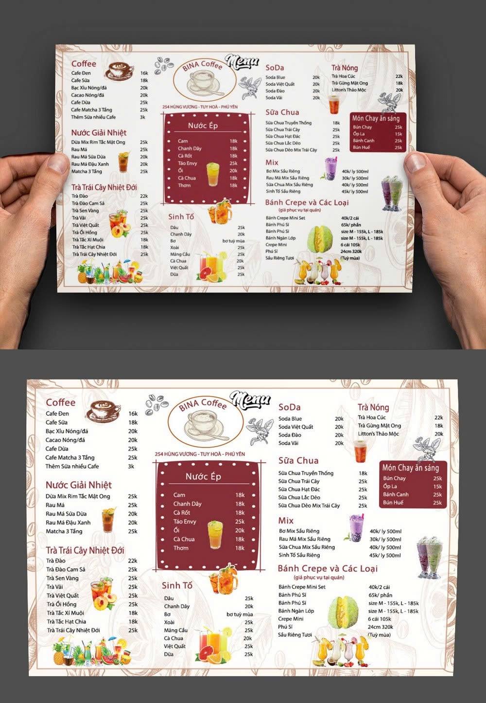 THIẾT KẾ - IN MENU